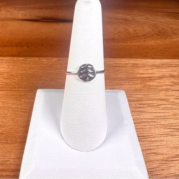 3D Tree Ring 925 Sterling Silver Outdoorsy Theme Ring - Picture 1 of 3